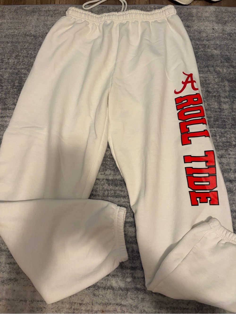 White "Roll Tide" women’s Sweatpants university of Alabama